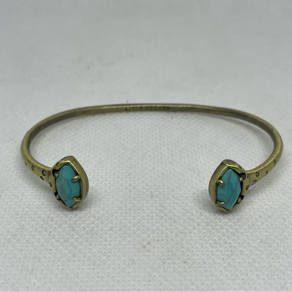 NIB Kendra Scott Gold Turquoise Howlite Cuff Bracelet - Picture 7 of 9